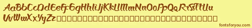 Bronkos Font – Brown Fonts on Yellow Background