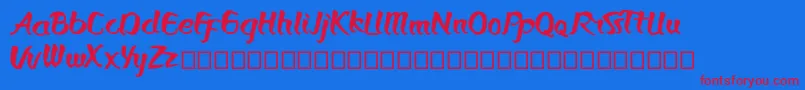 Bronkos Font – Red Fonts on Blue Background