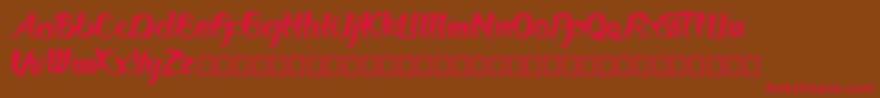Bronkos Font – Red Fonts on Brown Background