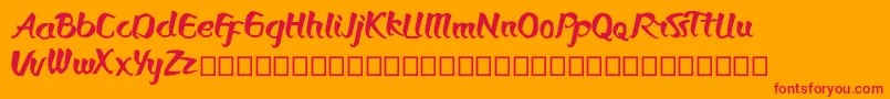 Bronkos Font – Red Fonts on Orange Background