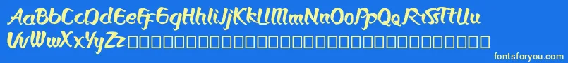 Bronkos Font – Yellow Fonts on Blue Background