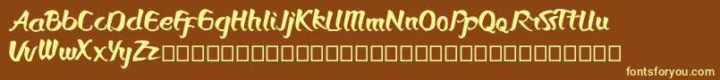 More about Bronkos Font Bronkos Font – Yellow Fonts on Brown Background
