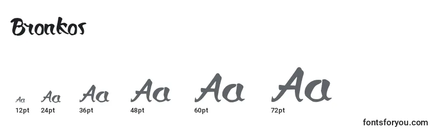 Размеры шрифта Bronkos