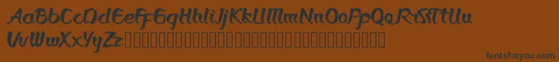 Bronkos-Schriftart – Schwarze Schriften auf braunem Hintergrund