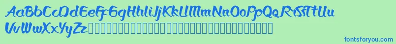 Bronkos Font – Blue Fonts on Green Background
