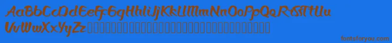 Bronkos Font – Brown Fonts on Blue Background