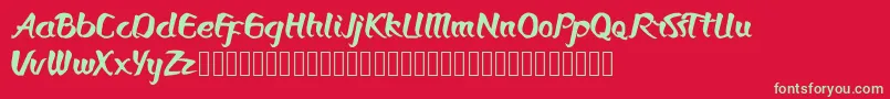 Bronkos Font – Green Fonts on Red Background