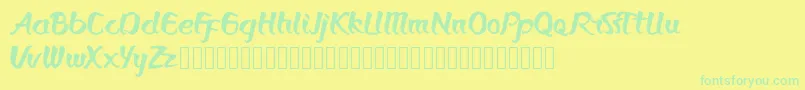 Bronkos Font – Green Fonts on Yellow Background