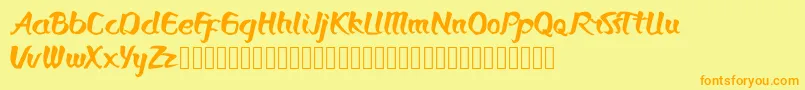 Bronkos Font – Orange Fonts on Yellow Background