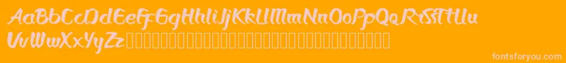 Bronkos Font – Pink Fonts on Orange Background