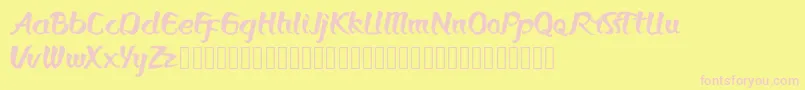 Bronkos Font – Pink Fonts on Yellow Background