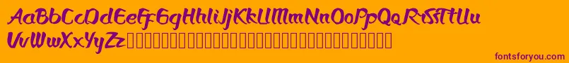 Bronkos Font – Purple Fonts on Orange Background