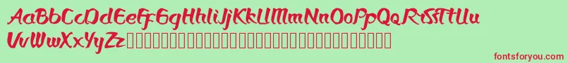 Bronkos Font – Red Fonts on Green Background
