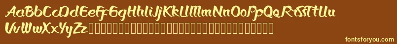 Bronkos Font – Yellow Fonts on Brown Background