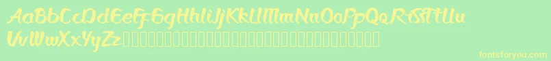 Bronkos Font – Yellow Fonts on Green Background