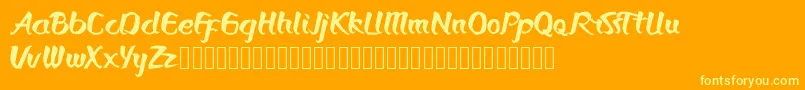 Bronkos Font – Yellow Fonts on Orange Background