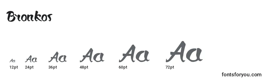 Größen der Schriftart Bronkos (122247)