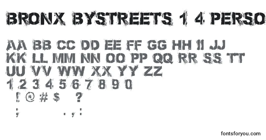 Schriftart Bronx Bystreets 1 4 PERSONAL USE ONLY – Alphabet, Zahlen, spezielle Symbole