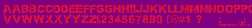 Bronx Bystreets 1 4 PERSONAL USE ONLY Font – Red Fonts on Purple Background