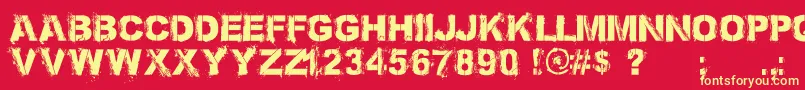 Bronx Bystreets 1 4 PERSONAL USE ONLY Font – Yellow Fonts on Red Background
