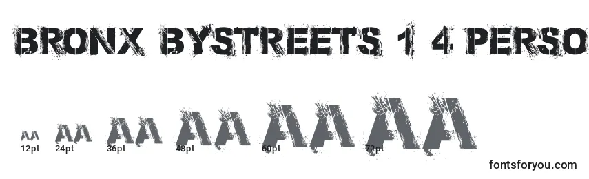 Размеры шрифта Bronx Bystreets 1 4 PERSONAL USE ONLY