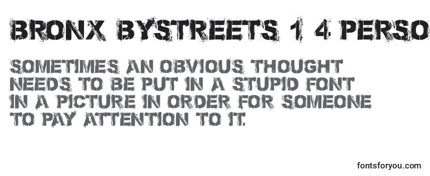 Überblick über die Schriftart Bronx Bystreets 1 4 PERSONAL USE ONLY