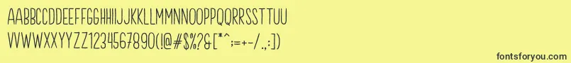 Brook Demo Font – Black Fonts on Yellow Background