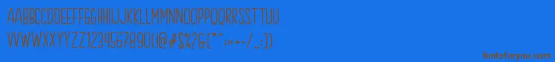 Weitere Informationen zur Brook Demo-Schriftart Brook Demo-Schriftart – Braune Schriften auf blauem Hintergrund