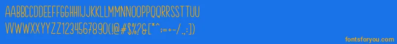 Brook Demo-Schriftart – Orangefarbene Schriften auf blauem Hintergrund