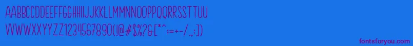 Brook Demo-Schriftart – Violette Schriften auf blauem Hintergrund