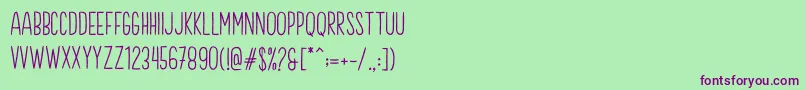 Brook Demo Font – Purple Fonts on Green Background