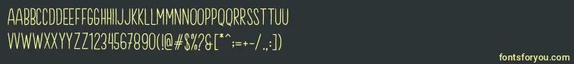 フォントBrook Demo – 黒い背景に黄色の文字