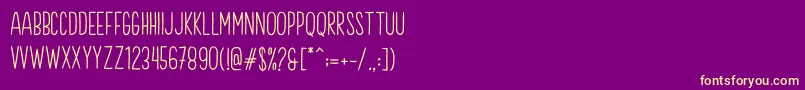Brook Demo-Schriftart – Gelbe Schriften auf violettem Hintergrund