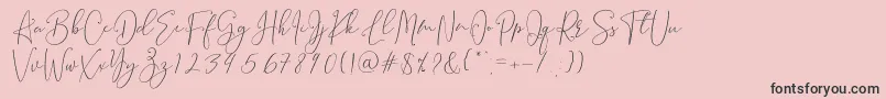 Brooke Smith Script-Schriftart – Schwarze Schriften auf rosa Hintergrund