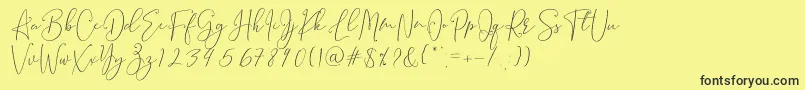 フォントBrooke Smith Script – 黒い文字の黄色い背景