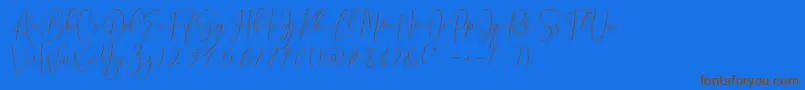 Brooke Smith Script Font – Brown Fonts on Blue Background