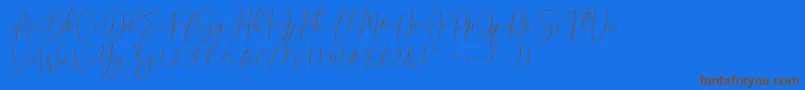 Brooke Smith Script-Schriftart – Braune Schriften auf blauem Hintergrund