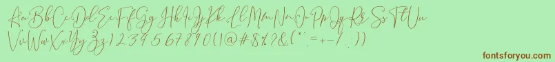 Шрифт Brooke Smith Script – коричневые шрифты на зелёном фоне