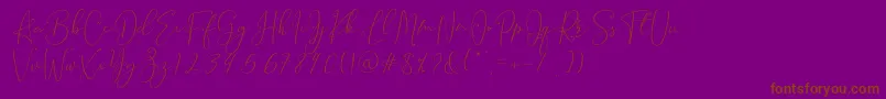 Brooke Smith Script Font – Brown Fonts on Purple Background