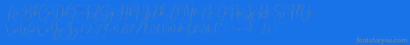 Brooke Smith Script-Schriftart – Graue Schriften auf blauem Hintergrund