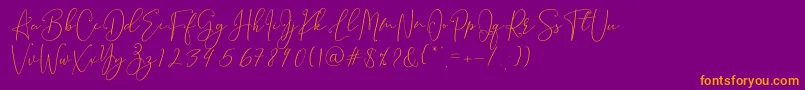 fuente Brooke Smith Script – Fuentes Naranjas Sobre Fondo Morado