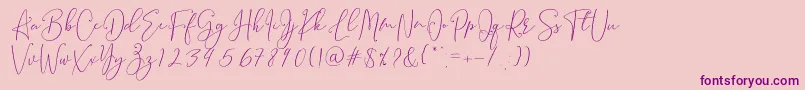 Brooke Smith Script-Schriftart – Violette Schriften auf rosa Hintergrund