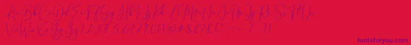 Brooke Smith Script-Schriftart – Violette Schriften auf rotem Hintergrund