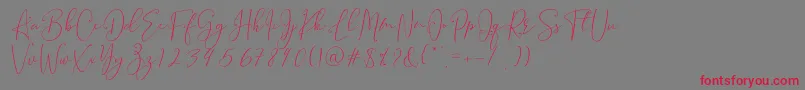 フォントBrooke Smith Script – 赤い文字の灰色の背景