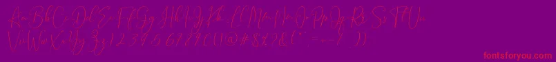 Brooke Smith Script Font – Red Fonts on Purple Background