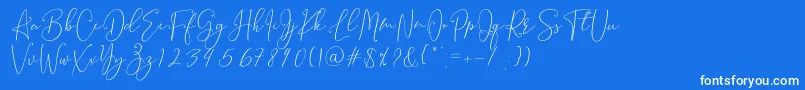 Brooke Smith Script-fontti – valkoiset fontit sinisellä taustalla