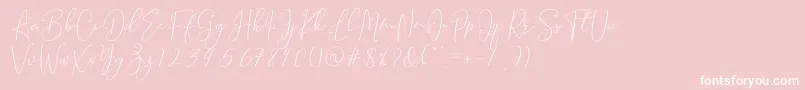 フォントBrooke Smith Script – ピンクの背景に白い文字