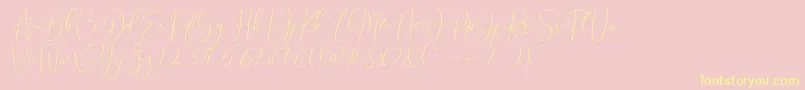 Brooke Smith Script-fontti – keltaiset fontit vaaleanpunaisella taustalla