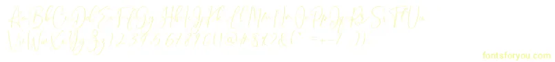 Brooke Smith Script-fontti – keltaiset fontit valkoisella taustalla