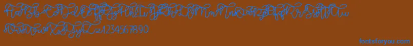 Brooklyn script Font – Blue Fonts on Brown Background
